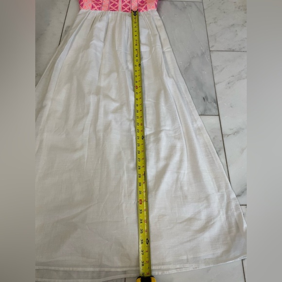 Vineyard Vines, women’s 2, cotton and linen maxi dress w/ hot pink woven accents - Picture 10 of 11